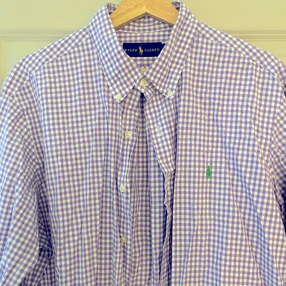 Ralph Lauren Dress Shirt Purple/White XL